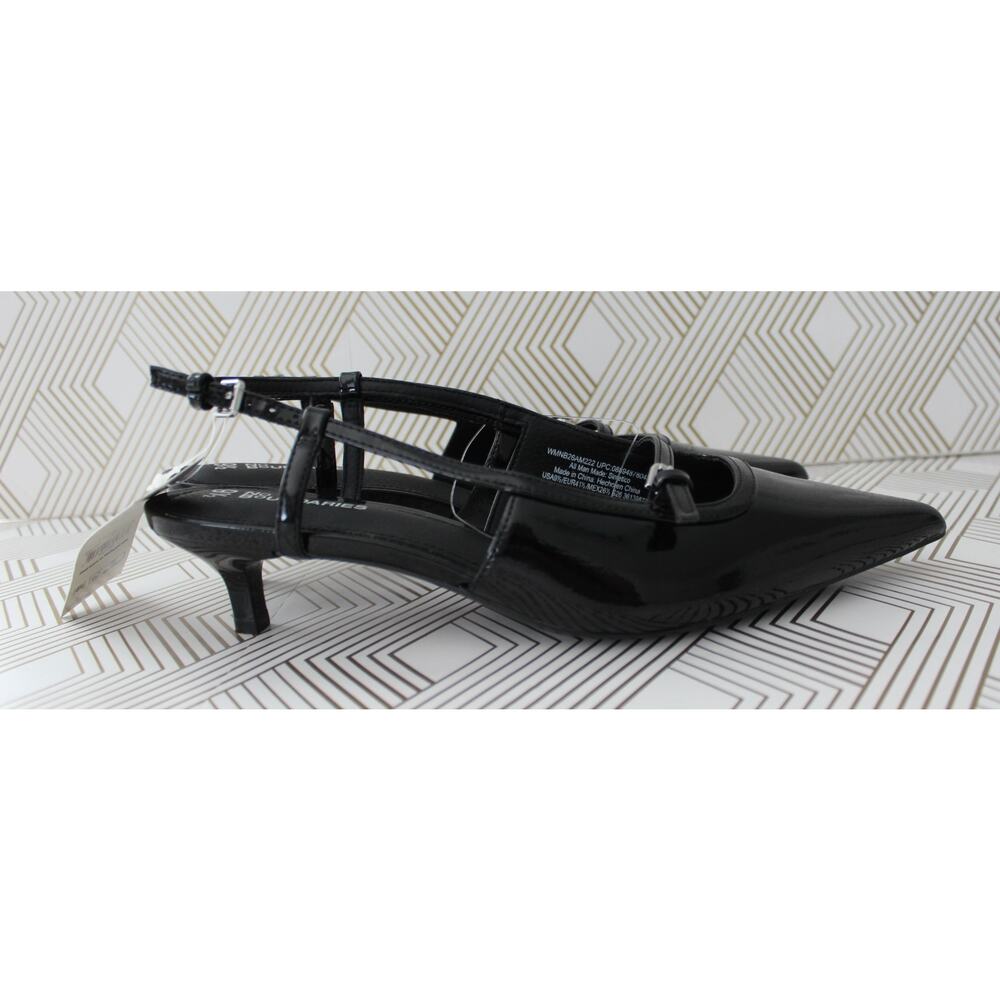 No Boundaries Womens Kitten Heel Slingbacks Black Size 9.5 New - Picture 4 of 8